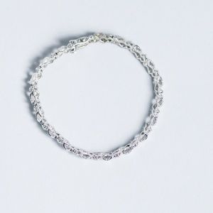 Sterling Diamond Studded Bracelet